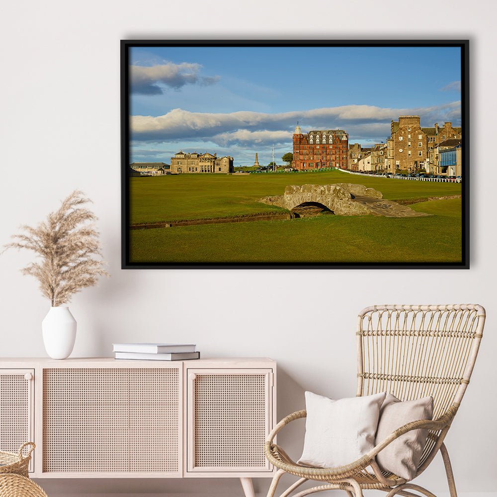St Andrews Golf Club,Old Course Hole 18, St Andrews, Scotland, Floating Framed Canvas Print Wall Art