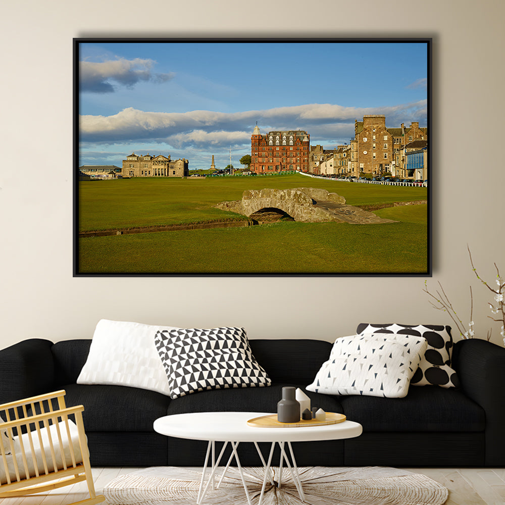 St Andrews Golf Club,Old Course Hole 18, St Andrews, Scotland, Floating Framed Canvas Print Wall Art