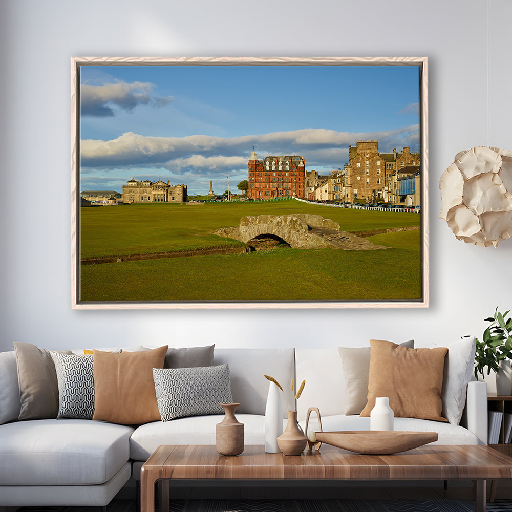 St Andrews Golf Club,Old Course Hole 18, St Andrews, Scotland, Floating Framed Canvas Print Wall Art