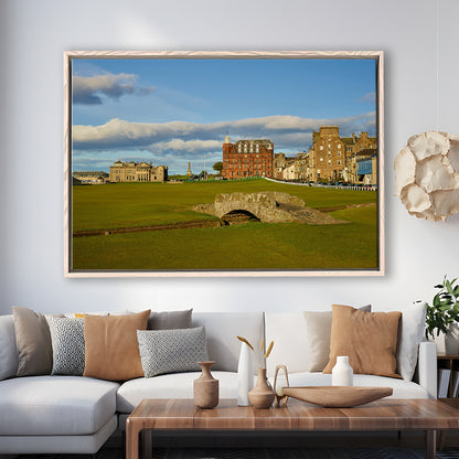 St Andrews Golf Club,Old Course Hole 18, St Andrews, Scotland, Floating Framed Canvas Print Wall Art