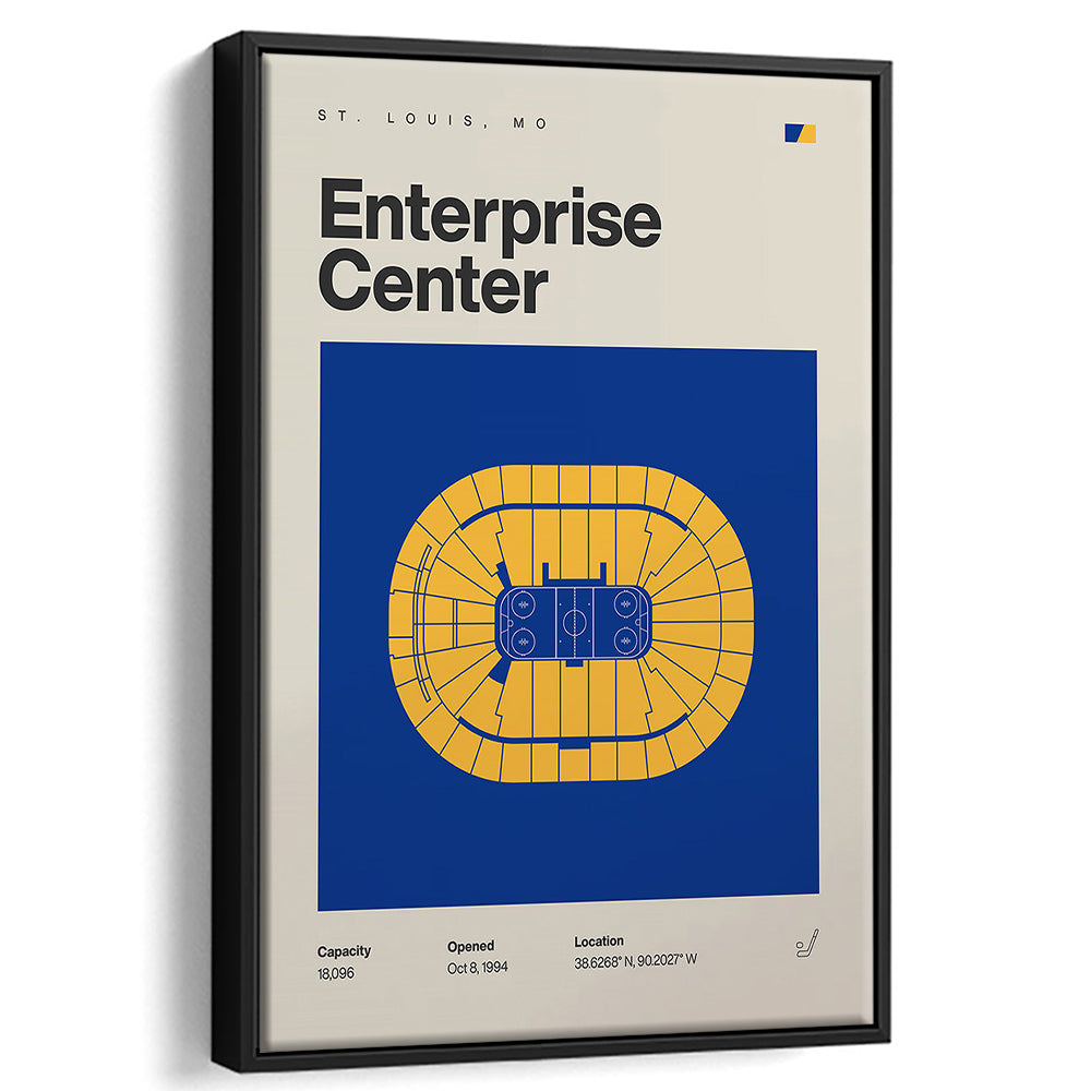 St. Louis Blues Stadium Print, Enterprise Center Stadium Print, Man Cave Gift, Floating Framed Canvas Print Wall Art