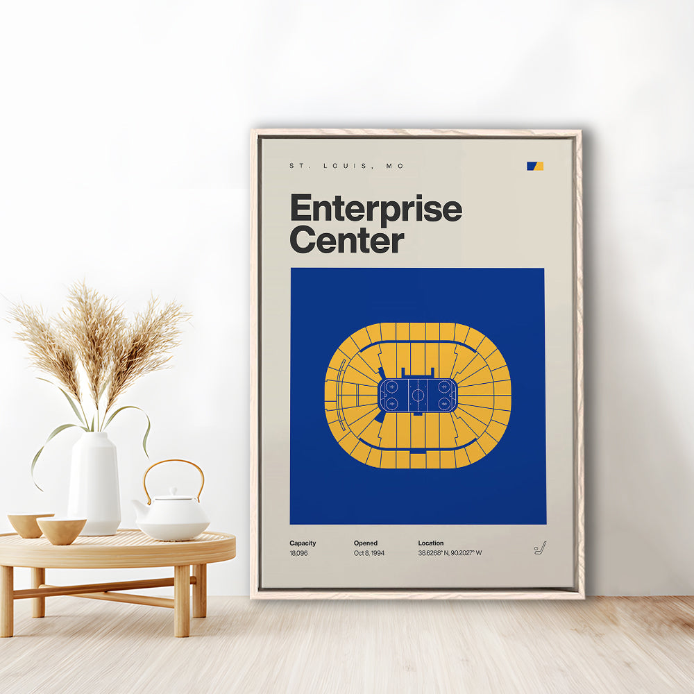 St. Louis Blues Stadium Print, Enterprise Center Stadium Print, Man Cave Gift, Floating Framed Canvas Print Wall Art