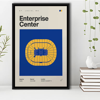 St. Louis Blues Stadium Print, Enterprise Center Stadium Print, Man Cave Gift, Floating Framed Canvas Print Wall Art