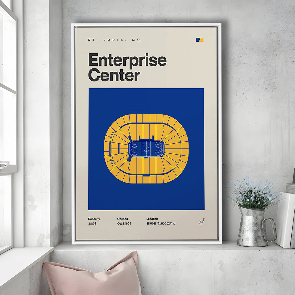 St. Louis Blues Stadium Print, Enterprise Center Stadium Print, Man Cave Gift, Floating Framed Canvas Print Wall Art