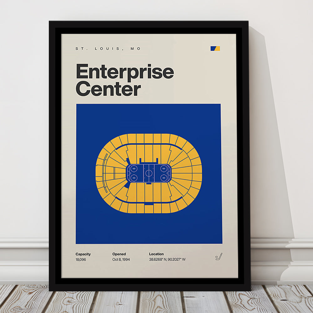 St. Louis Blues Stadium Print, Enterprise Center Stadium Print, Man Cave Gift, Floating Framed Canvas Print Wall Art