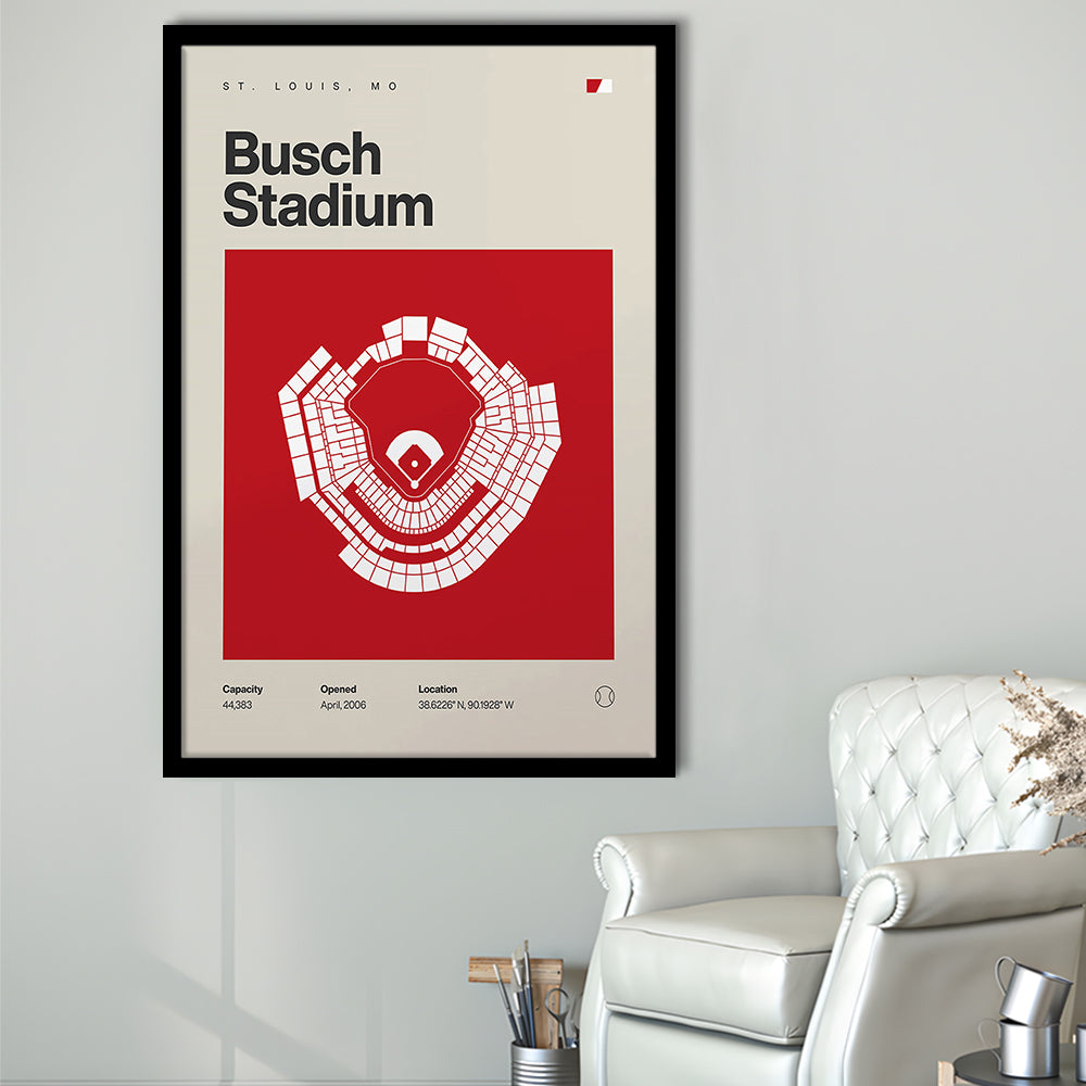 St. Louis Cardinals Stadium Print, Busch Stadium Print, Gifts for him, Sport Art, Framed Art Print Wall Decor
