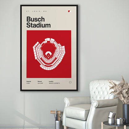 St. Louis Cardinals Stadium Print, Busch Stadium Print, Man Cave Gift, Floating Framed Canvas Print Wall Art