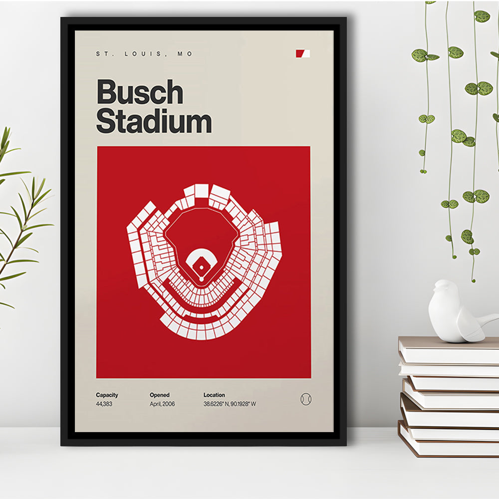 St. Louis Cardinals Stadium Print, Busch Stadium Print, Man Cave Gift, Floating Framed Canvas Print Wall Art