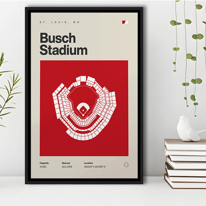St. Louis Cardinals Stadium Print, Busch Stadium Print, Man Cave Gift, Floating Framed Canvas Print Wall Art