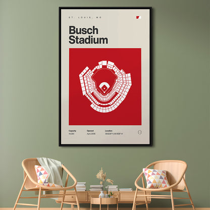St. Louis Cardinals Stadium Print, Busch Stadium Print, Man Cave Gift, Floating Framed Canvas Print Wall Art