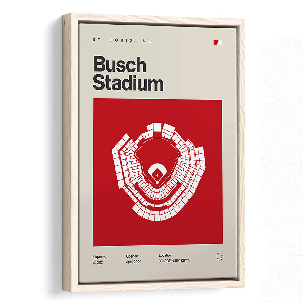 St. Louis Cardinals Stadium Print, Busch Stadium Print, Man Cave Gift, Floating Framed Canvas Print Wall Art