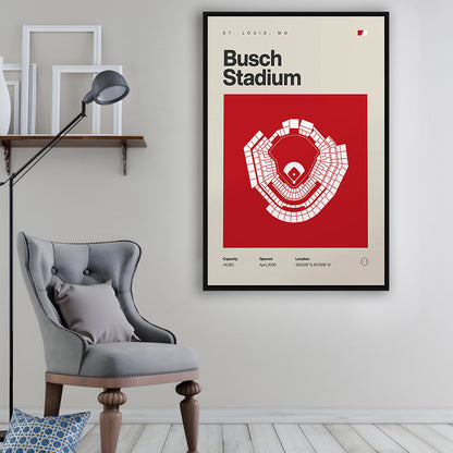 St. Louis Cardinals Stadium Print, Busch Stadium Print, Man Cave Gift, Floating Framed Canvas Print Wall Art