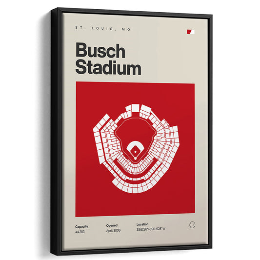 St. Louis Cardinals Stadium Print, Busch Stadium Print, Man Cave Gift, Floating Framed Canvas Print Wall Art