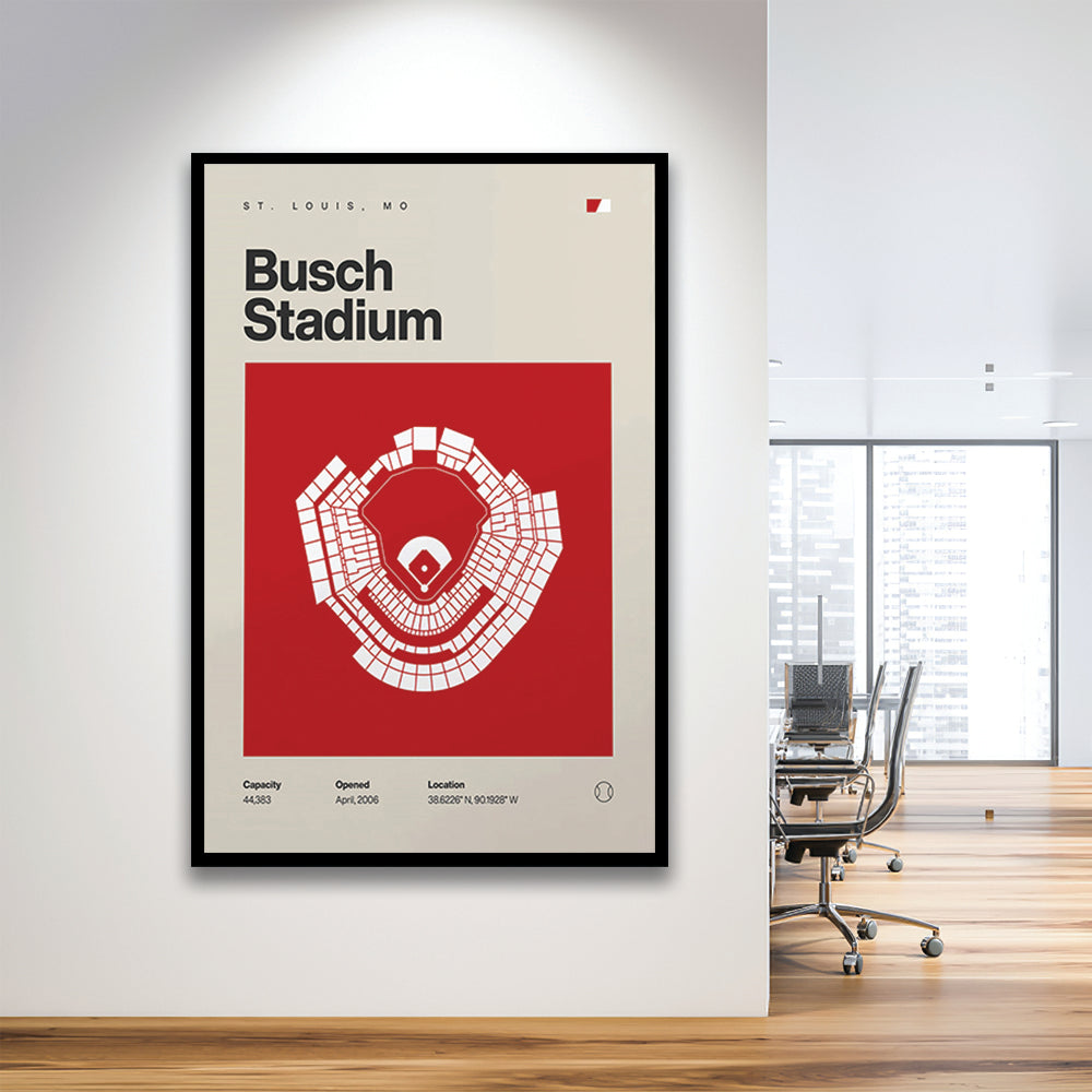 St. Louis Cardinals Stadium Print, Busch Stadium Print, Gifts for him, Sport Art, Framed Art Print Wall Decor