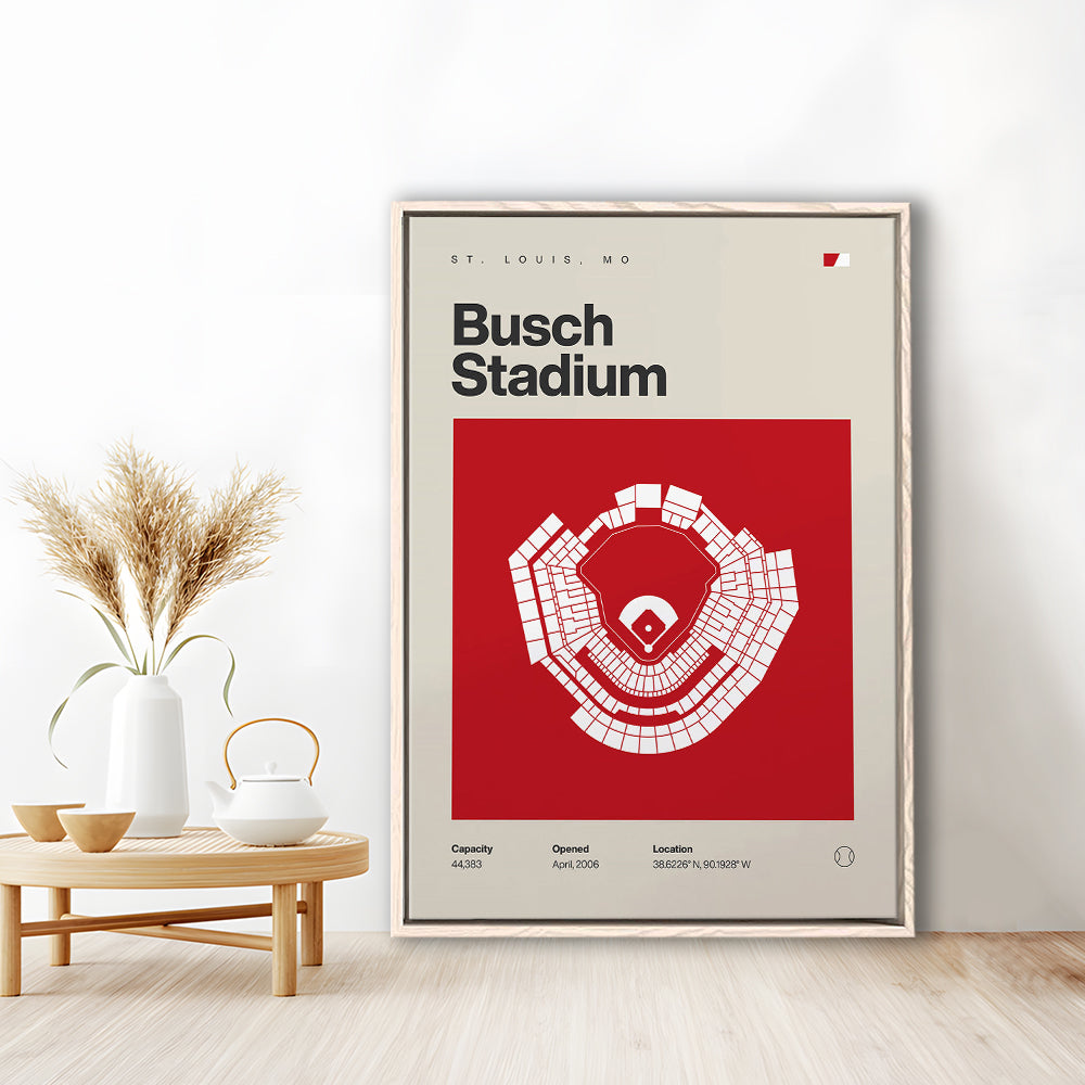 St. Louis Cardinals Stadium Print, Busch Stadium Print, Man Cave Gift, Floating Framed Canvas Print Wall Art