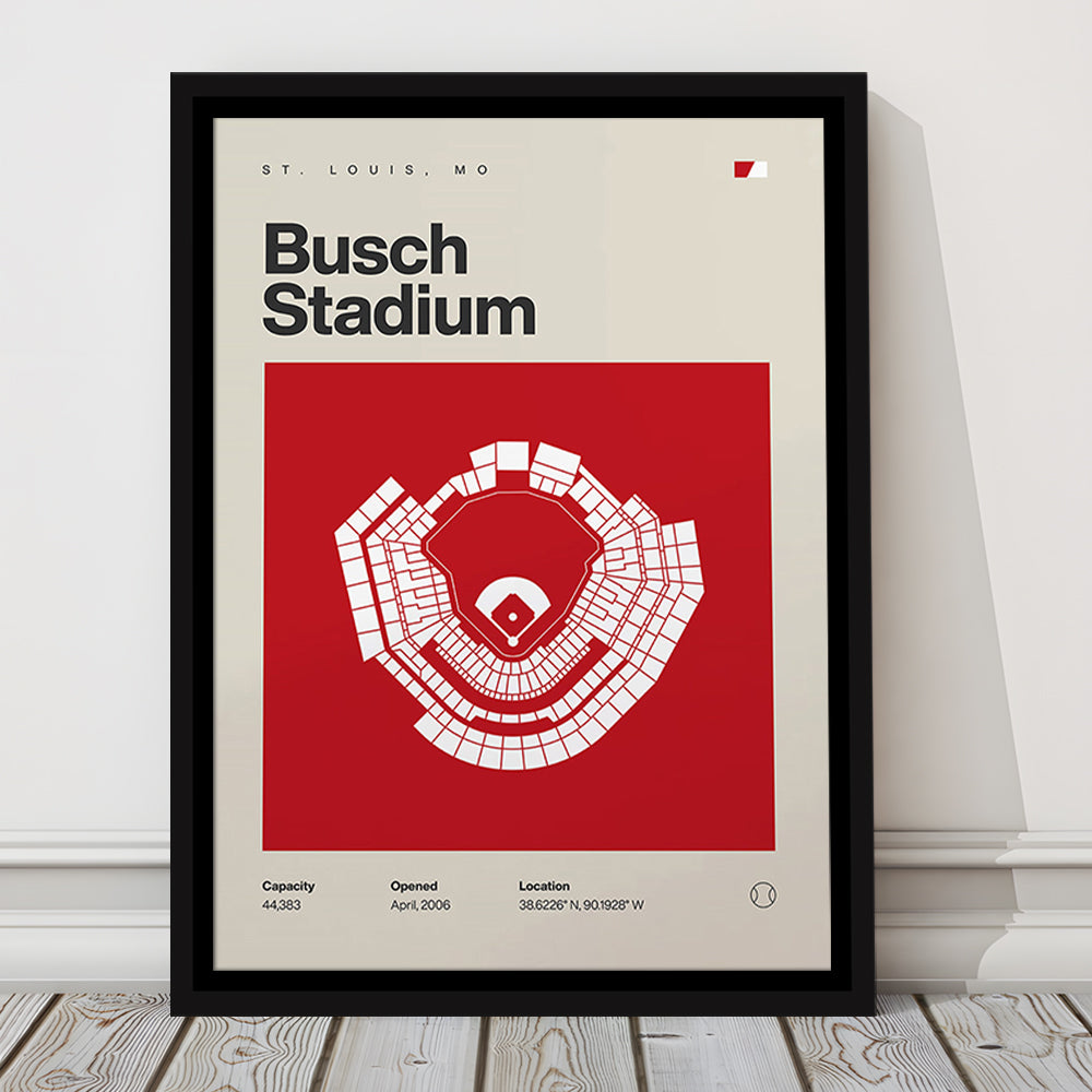 St. Louis Cardinals Stadium Print, Busch Stadium Print, Man Cave Gift, Floating Framed Canvas Print Wall Art