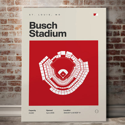 St. Louis Cardinals Stadium Print, Busch Stadium Print, Fan Gifts, Sport Art, Canvas Print Wall Art