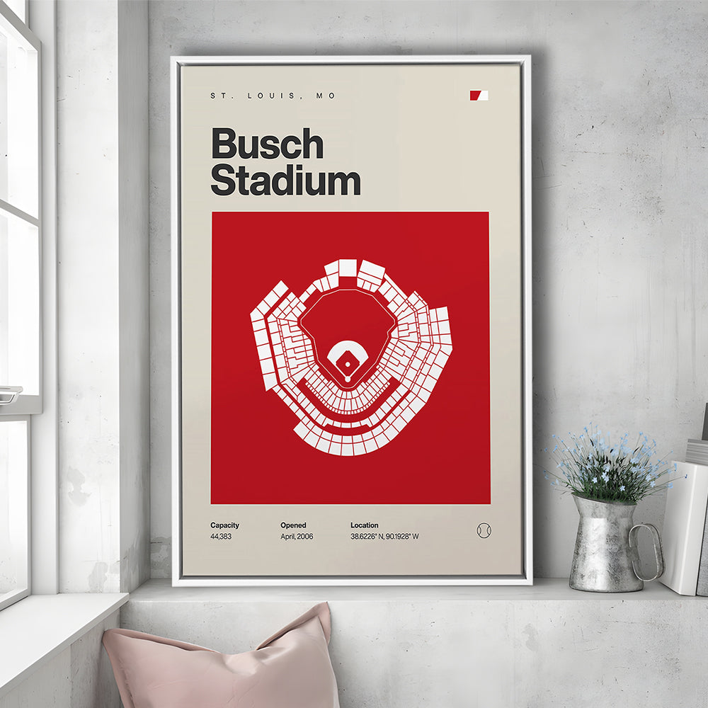 St. Louis Cardinals Stadium Print, Busch Stadium Print, Man Cave Gift, Floating Framed Canvas Print Wall Art