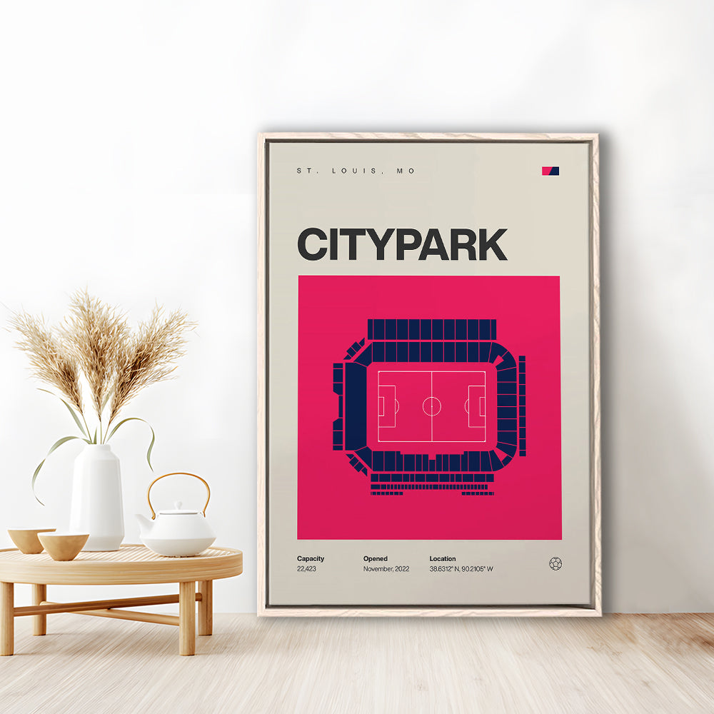 St. Louis City SC Stadium Print, CITYPARK Stadium Soccer Print, Man Cave Gift, Floating Framed Canvas Print Wall Art
