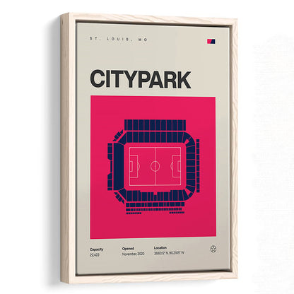St. Louis City SC Stadium Print, CITYPARK Stadium Soccer Print, Man Cave Gift, Floating Framed Canvas Print Wall Art