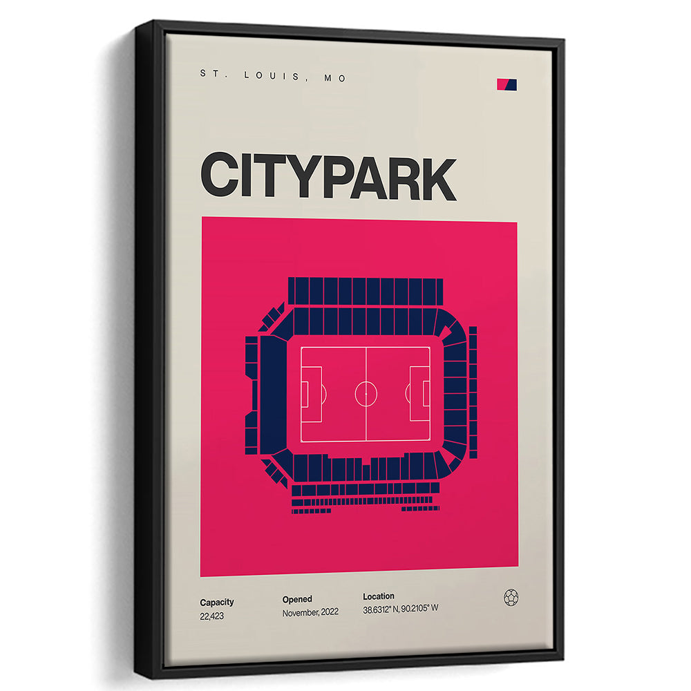 St. Louis City SC Stadium Print, CITYPARK Stadium Soccer Print, Man Cave Gift, Floating Framed Canvas Print Wall Art