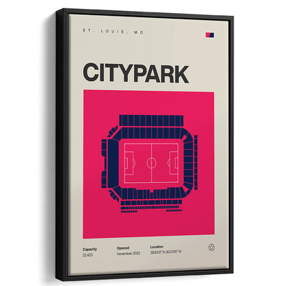 St. Louis City SC Stadium Print, CITYPARK Stadium Soccer Print, Man Cave Gift, Floating Framed Canvas Print Wall Art