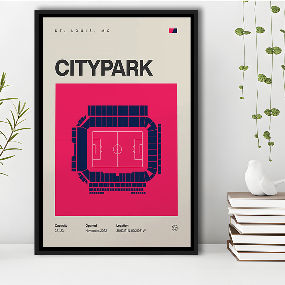 St. Louis City SC Stadium Print, CITYPARK Stadium Soccer Print, Man Cave Gift, Floating Framed Canvas Print Wall Art