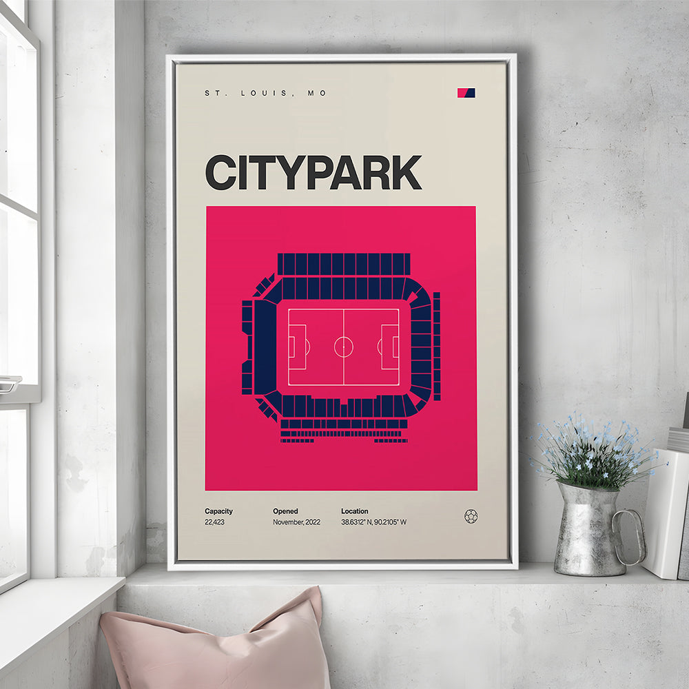 St. Louis City SC Stadium Print, CITYPARK Stadium Soccer Print, Man Cave Gift, Floating Framed Canvas Print Wall Art
