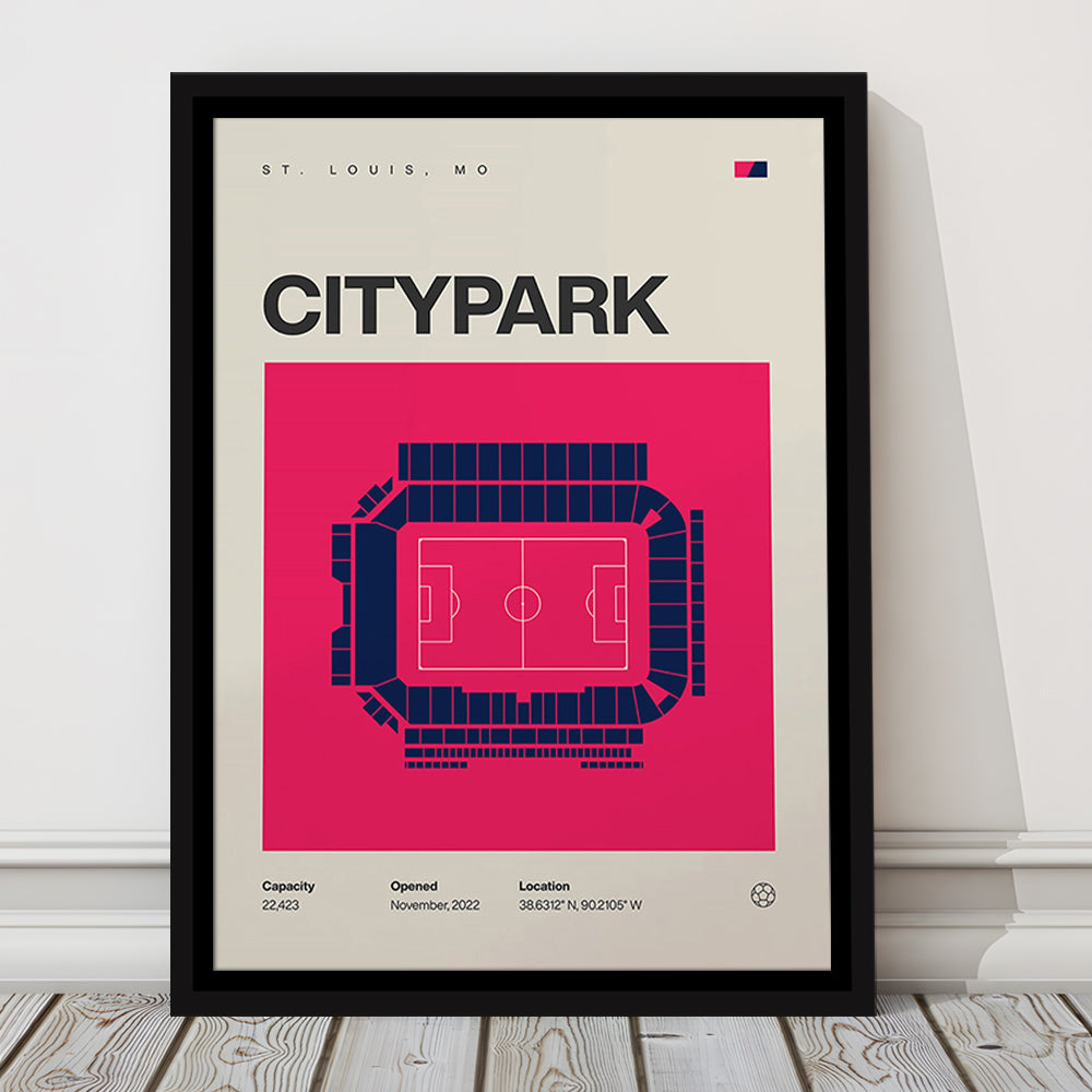 St. Louis City SC Stadium Print, CITYPARK Stadium Soccer Print, Man Cave Gift, Floating Framed Canvas Print Wall Art
