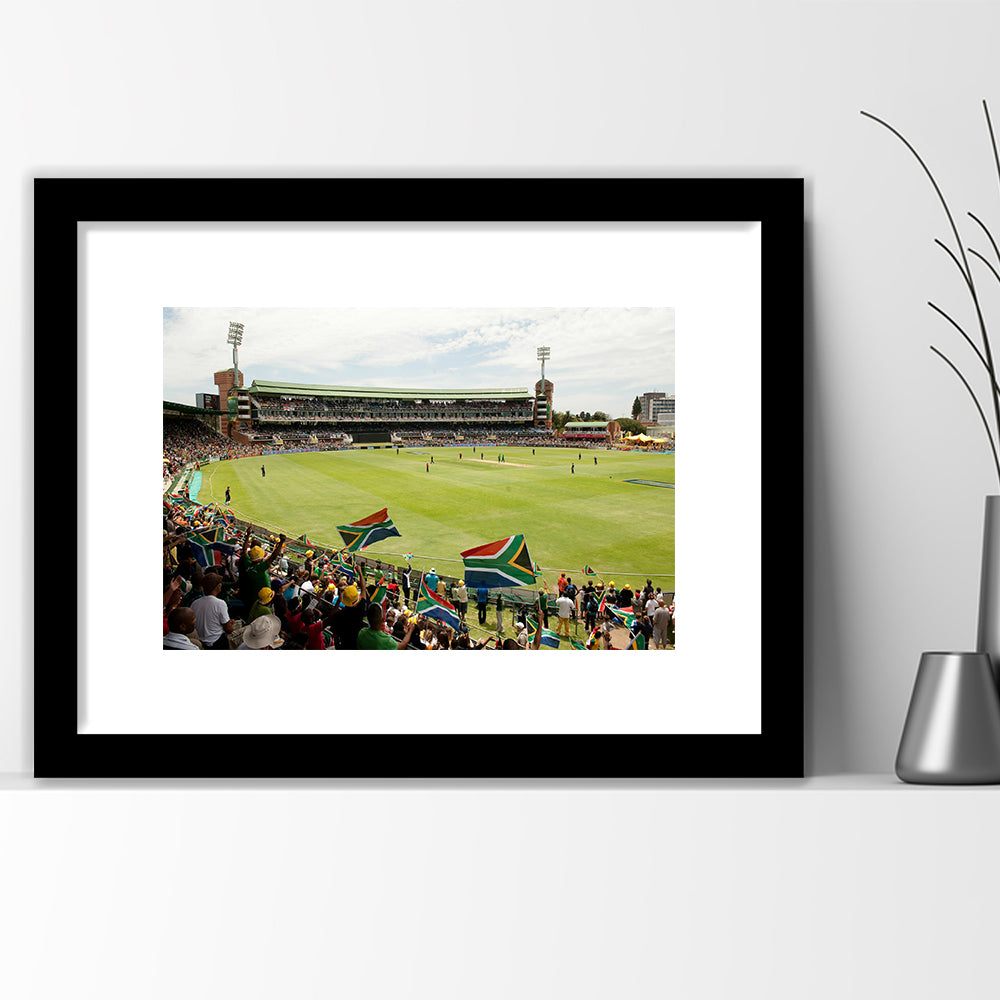St George's Park Cricket Ground, Stadium Canvas, Sport Art, Gift for him, White Border Framed Art Print Wall Decor