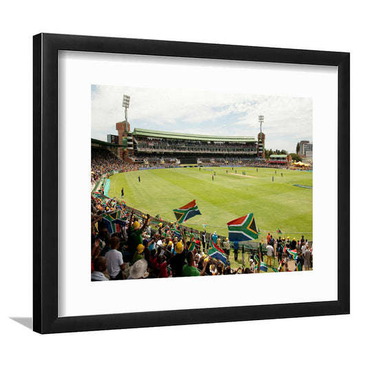 St George's Park Cricket Ground, Stadium Canvas, Sport Art, Gift for him, White Border Framed Art Print Wall Decor