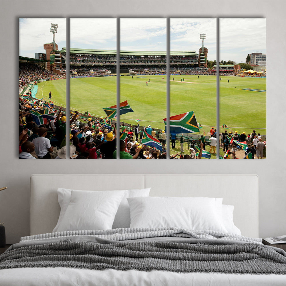 St George's Park Cricket Ground, Stadium Canvas, Sport Art, 5 Panel B, Extra Large Canvas, Canvas Print Wall Art