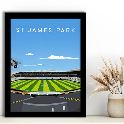 St James' Park Stadium, Newcastle Football Stadium Wall Art Print, Soccer Decor, Framed Art Prints Wall Decor