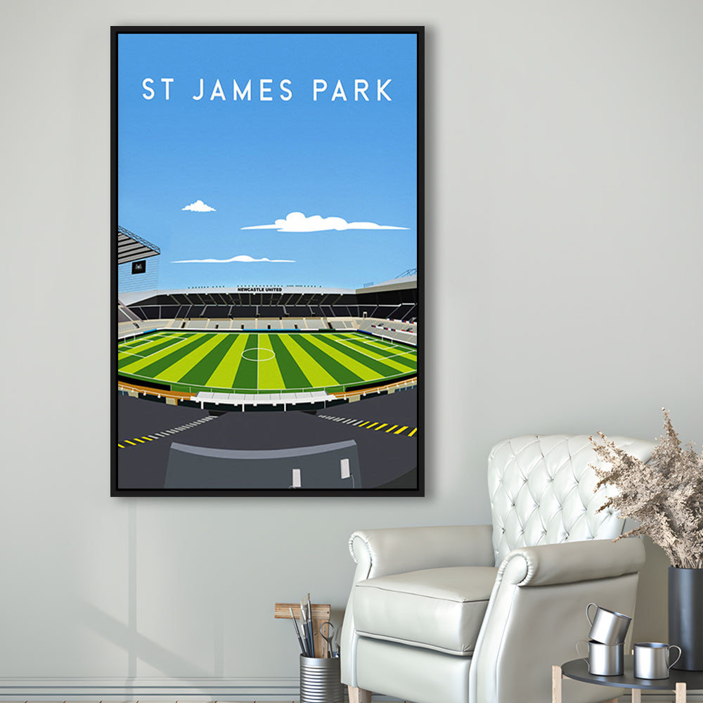 St James' Park Stadium, Newcastle Football Stadium Wall Art Print, Soccer Decor, Framed Canvas Prints Wall Art