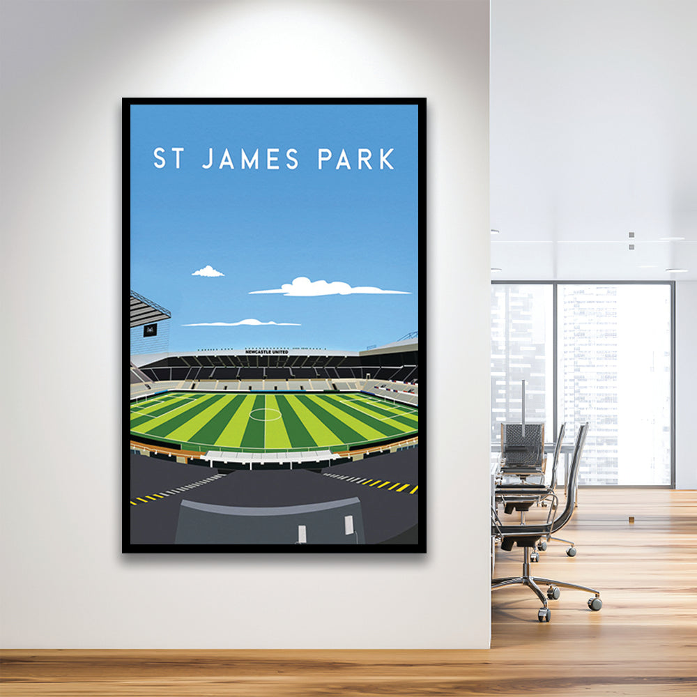 St James' Park Stadium, Newcastle Football Stadium Wall Art Print, Soccer Decor, Framed Art Prints Wall Decor
