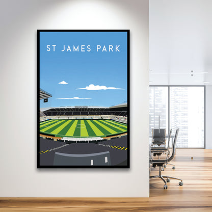 St James' Park Stadium, Newcastle Football Stadium Wall Art Print, Soccer Decor, Framed Art Prints Wall Decor