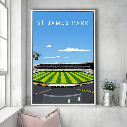St James' Park Stadium, Newcastle Football Stadium Wall Art Print, Soccer Decor, Framed Canvas Prints Wall Art
