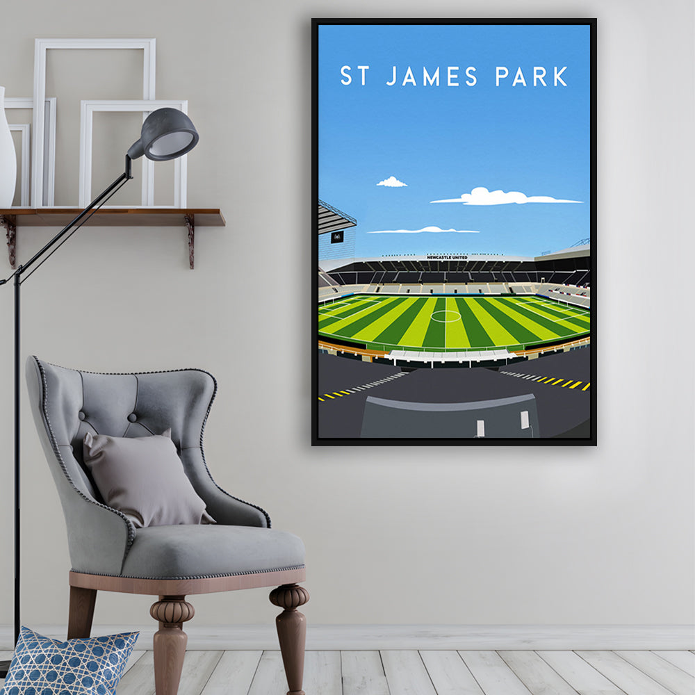 St James' Park Stadium, Newcastle Football Stadium Wall Art Print, Soccer Decor, Framed Canvas Prints Wall Art