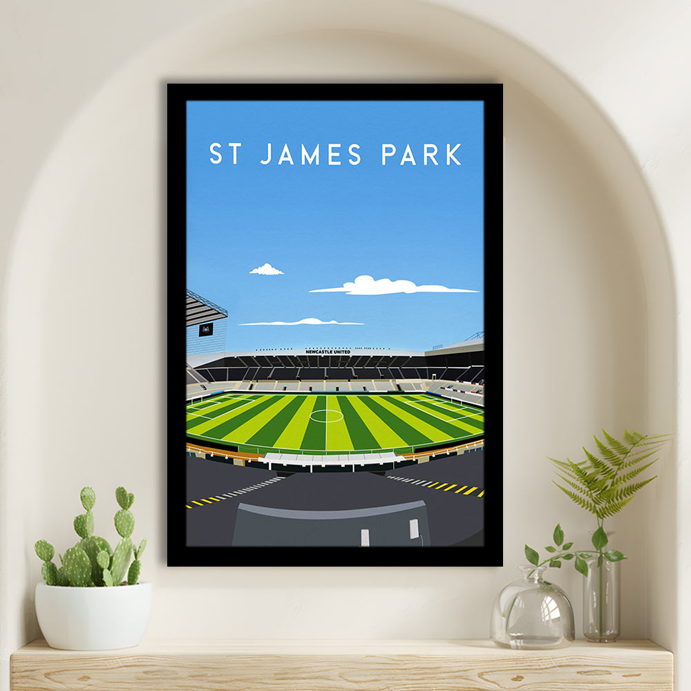 St James' Park Stadium, Newcastle Football Stadium Wall Art Print, Soccer Decor, Framed Art Prints Wall Decor