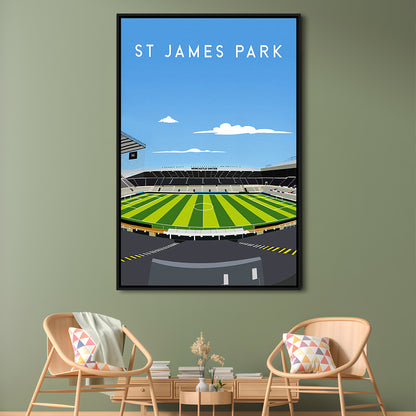 St James' Park Stadium, Newcastle Football Stadium Wall Art Print, Soccer Decor, Framed Canvas Prints Wall Art