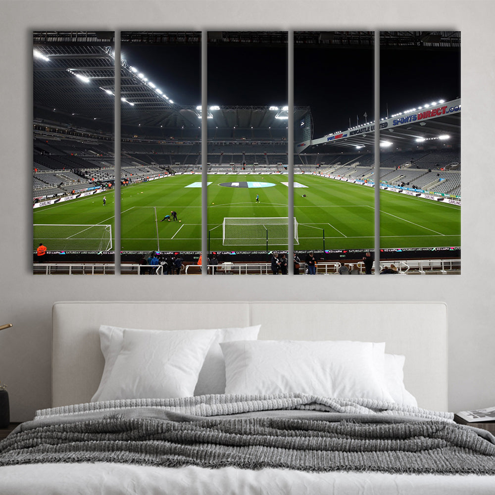 St James's Park Stadium, Stadium Canvas, Sport Art, 5 Panel B, Extra Large Canvas, Canvas Print Wall Art