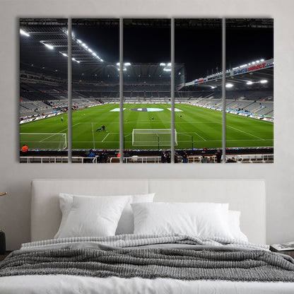St James's Park Stadium, Stadium Canvas, Sport Art, 5 Panel B, Extra Large Canvas, Canvas Print Wall Art