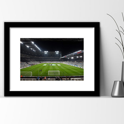 St James's Park Stadium, Stadium Canvas, Sport Art, Gift for him, White Border Framed Art Print Wall Decor