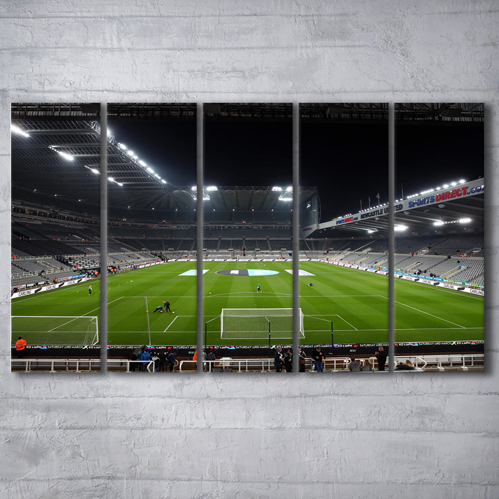 St James's Park Stadium, Stadium Canvas, Sport Art, 5 Panel B, Extra Large Canvas, Canvas Print Wall Art