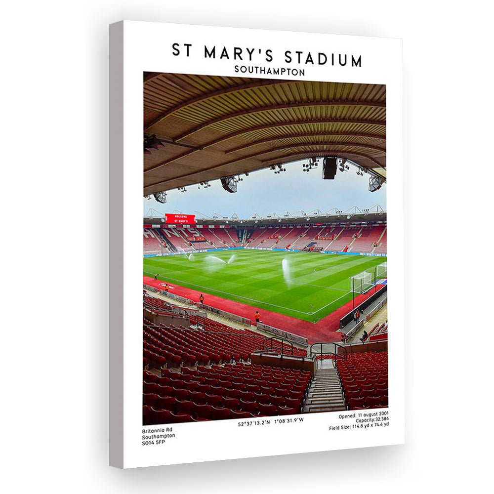 St Mary'S Stadium, Southampton Stadium Wall Art Print, Football Stadium Art Decor, Canvas Prints Wall Art, Man Cave Decor