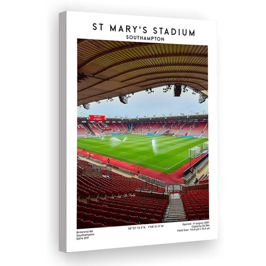 St Mary'S Stadium, Southampton Stadium Wall Art Print, Football Stadium Art Decor, Canvas Prints Wall Art, Man Cave Decor