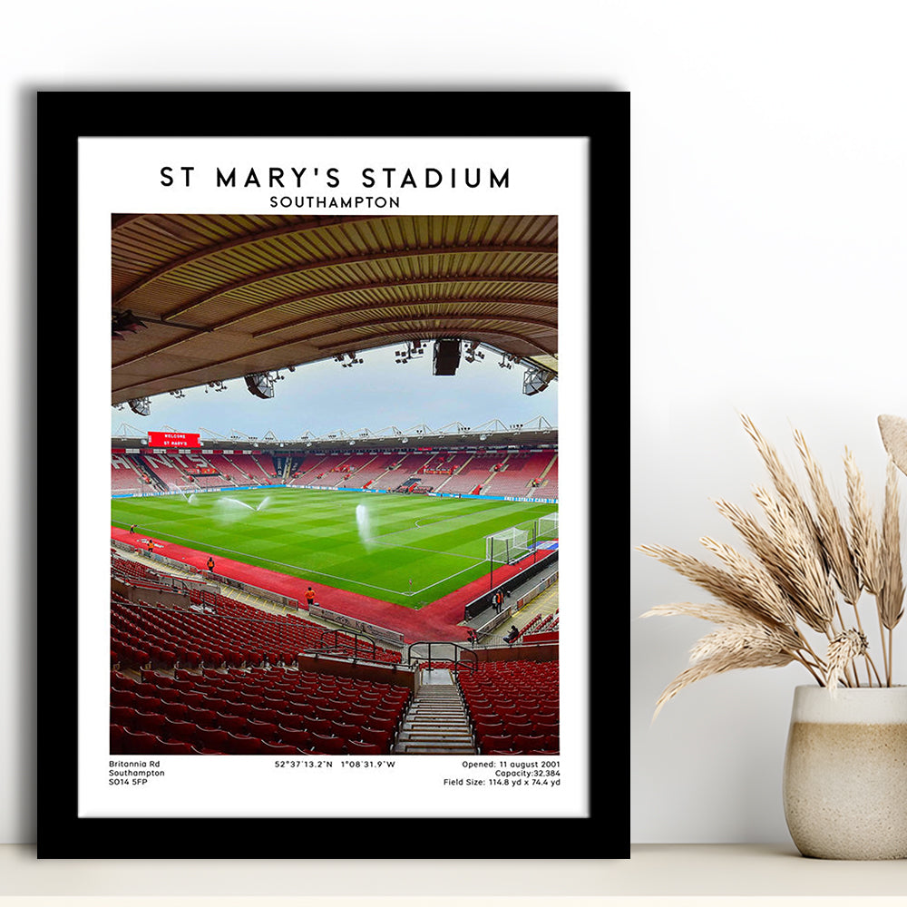 St Mary'S Stadium, Southampton Stadium Wall Art Print, Football Stadium Art Decor, Framed Art Prints Wall Decor