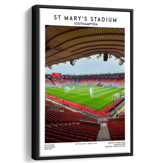 St Mary'S Stadium, Southampton Stadium Wall Art Print, Football Stadium Art Decor, Framed Canvas Prints Wall Art