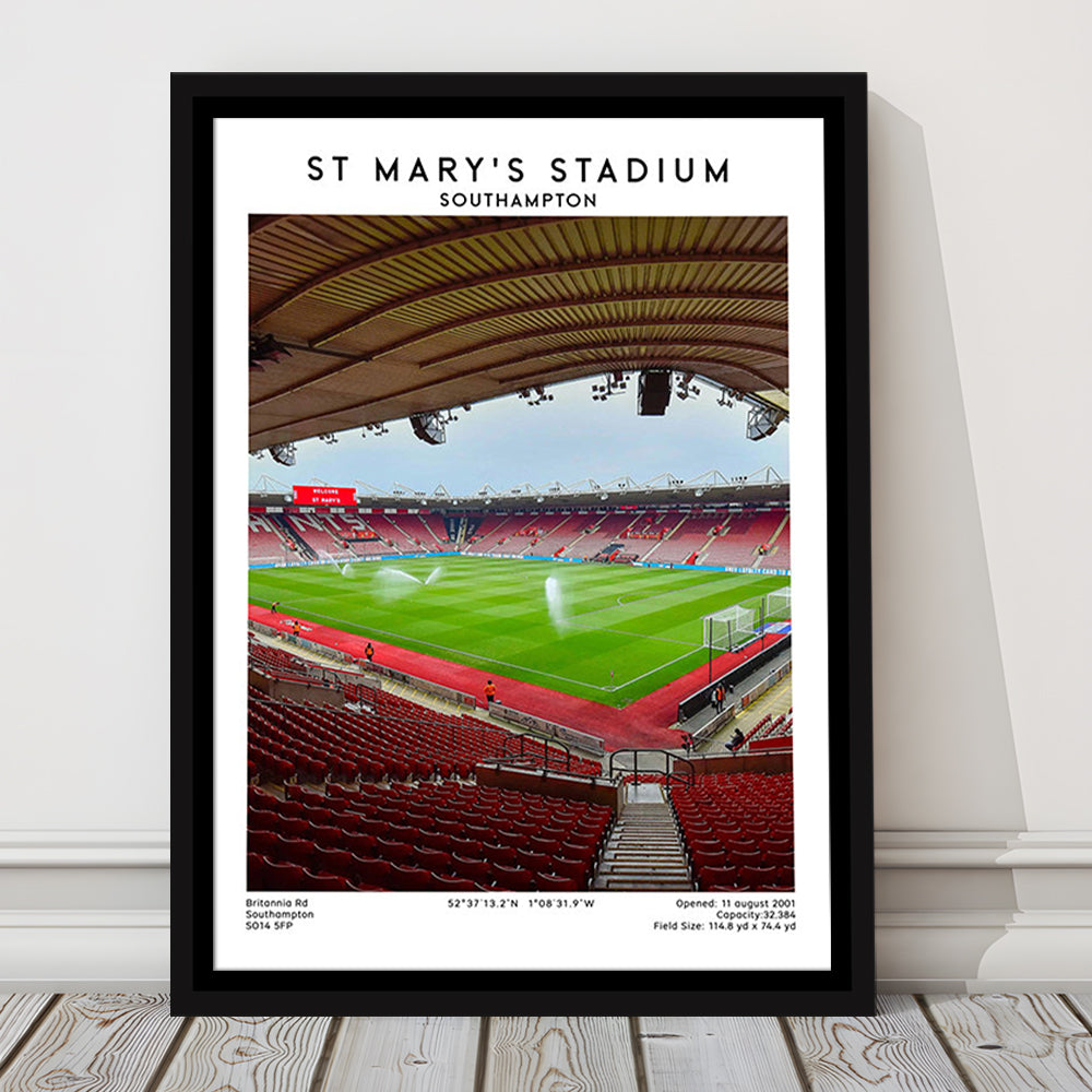 St Mary'S Stadium, Southampton Stadium Wall Art Print, Football Stadium Art Decor, Framed Canvas Prints Wall Art