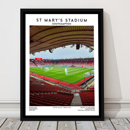 St Mary'S Stadium, Southampton Stadium Wall Art Print, Football Stadium Art Decor, Framed Canvas Prints Wall Art